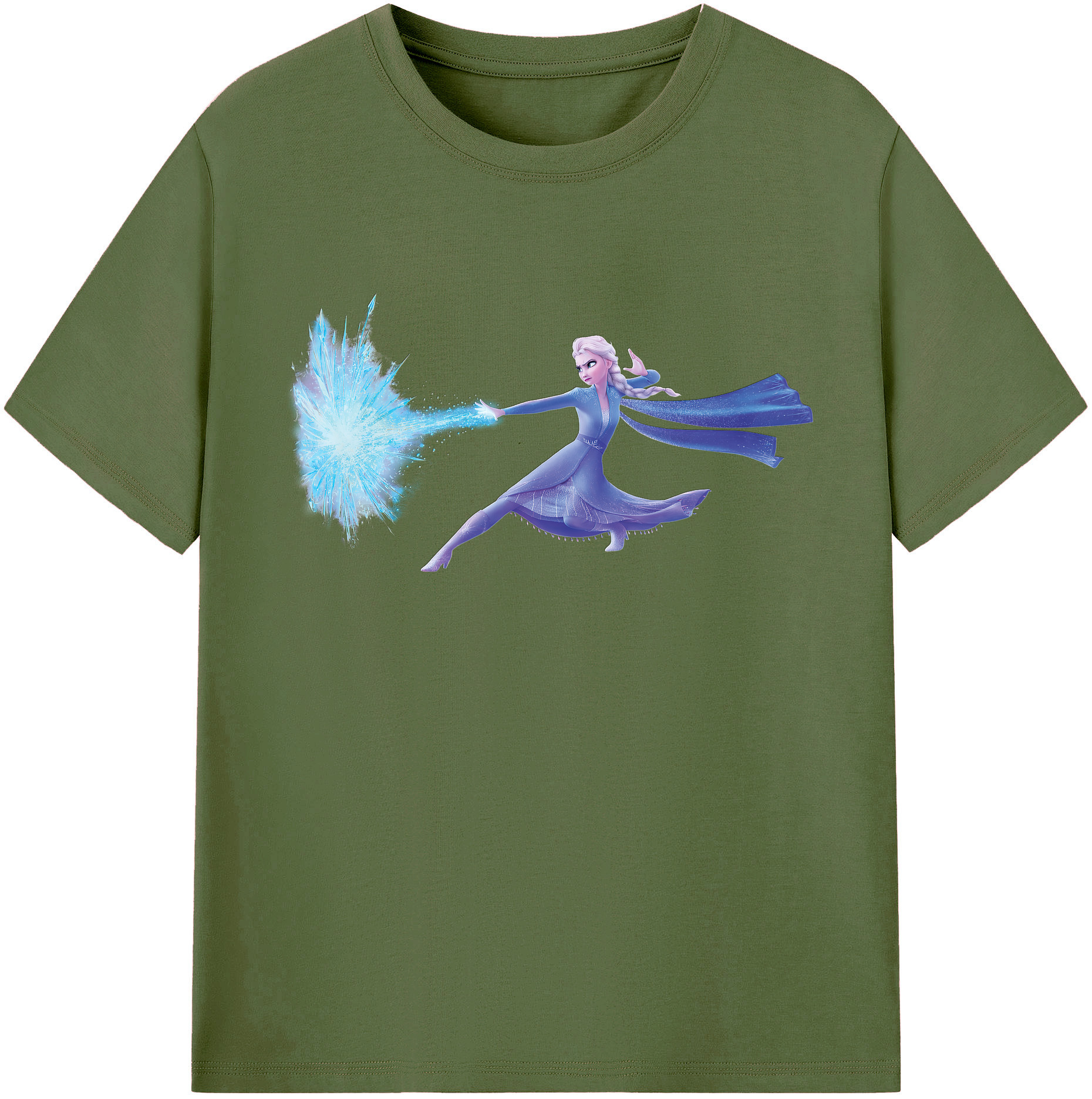 （画像用） アナと雪の女王 アンナ エルサ Frozen Anna Elsa 綿100％半袖Tシャツ（フロントプリント）
